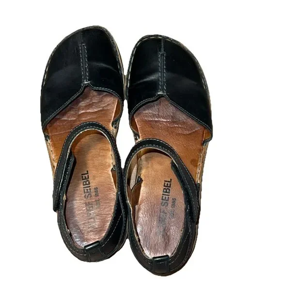 Josef Seibel Rosalie 37 Womens Sandals Sz 6 - 6.5 Leather Hook & Loop Round Toe - Picture 4 of 8